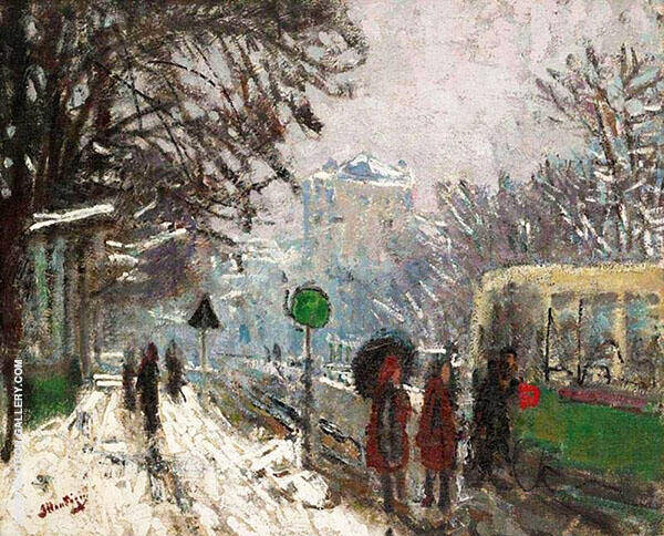Bineau Boulevard Under The Snow | Oil Painting Reproduction