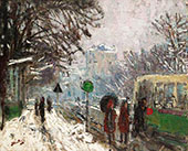 Bineau Boulevard Under The Snow By Pierre Eugene Montezin
