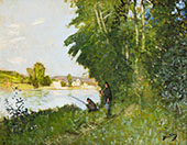 Landscape with Two Fisherman By Pierre Eugene Montezin