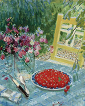 Still Life with Cherries By Pierre Eugene Montezin