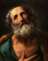 The Repentant Saint Peter By Guido Reni