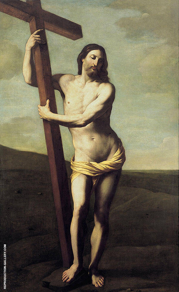 Jesus Christ With The Cross 1621 Painting By Guido Reni