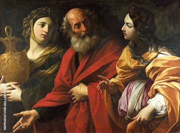 Lot and his Daughters by Guido Reni | Oil Painting Reproduction