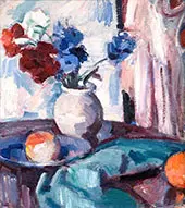 Anemones in A Brown Jar By Samuel John Peploe