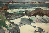 A Rocky Shore Lona By Samuel John Peploe