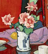 Pink Roses Chinese Vase 1916 By Samuel John Peploe