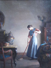 Girl Sweeping By William Paxton