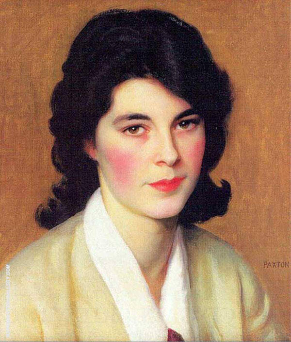 Portrait of Enid Hallin by William M Paxton | Oil Painting Reproduction