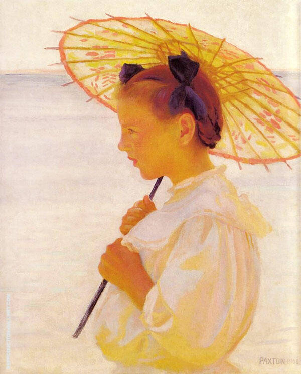 The Chinese Parasol by William Paxton | Oil Painting Reproduction
