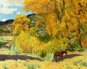 Autumn in Taos Canyon By Walter Ufer