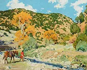 Crossing The Creek By Walter Ufer
