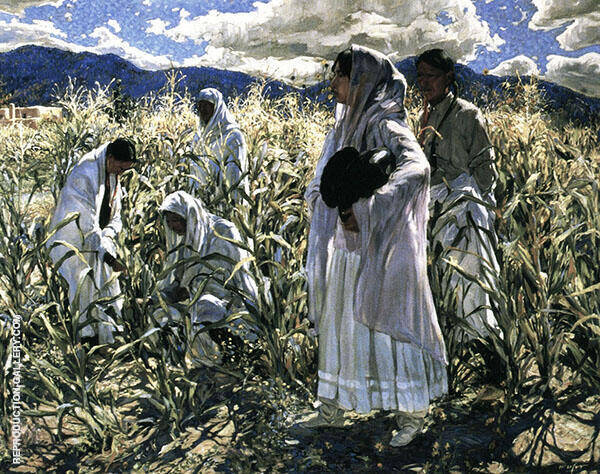 Indian Corn by Walter Ufer | Oil Painting Reproduction
