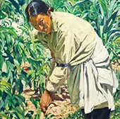 In The Garden By Walter Ufer