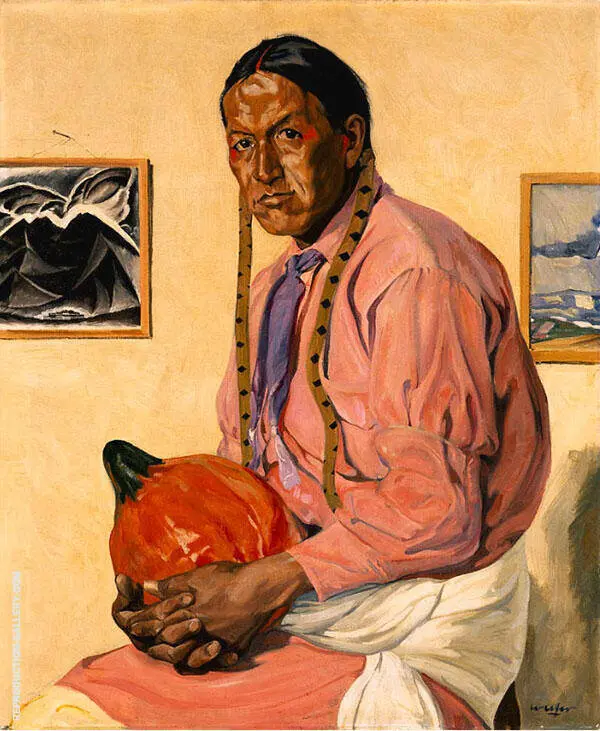 Man with a Pumpkin By Walter Ufer