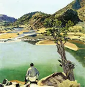 Mirrored Lake Desert By Walter Ufer