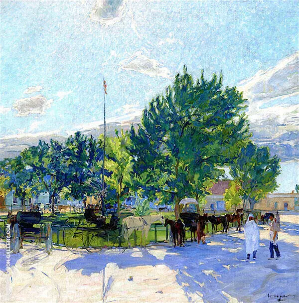 Taos Plaza New Mexico 1917 By Walter Ufer