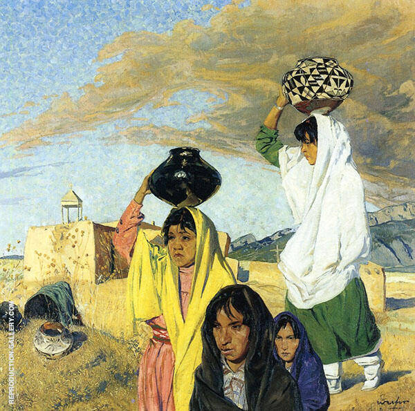 The Water Woman by Walter Ufer | Oil Painting Reproduction