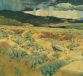 Where The Desert Meets The Mountain 1922 By Walter Ufer