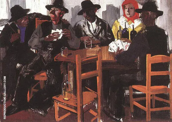 Card Players 1932 By Vilmos aba-Novak