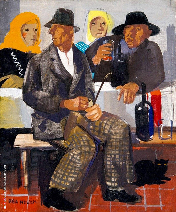Company by Vilmos abaNovak Oil Painting Reproduction