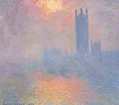Houses of Parliament Sun Shining through Fog 1904 By Claude Monet