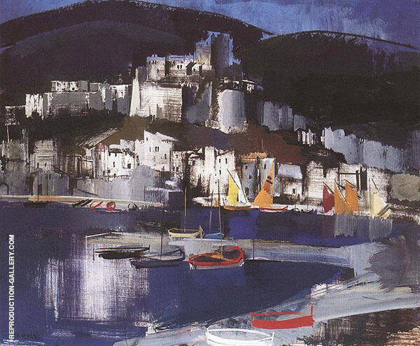 Italian Coastal Village c 1930 | Oil Painting Reproduction
