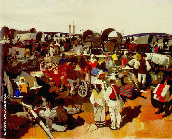 Market at Csikszereda 1935 by Vilmos aba-Novak | Oil Painting Reproduction