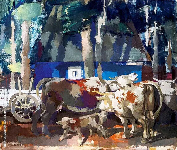Resting Cows By Vilmos aba-Novak