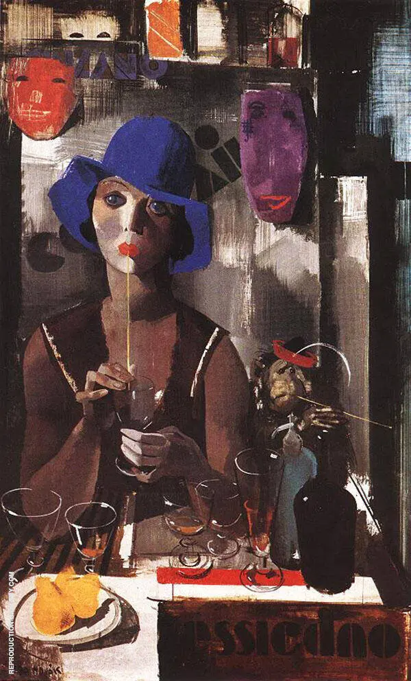 Woman with Blue Hat c1930 By Vilmos aba-Novak