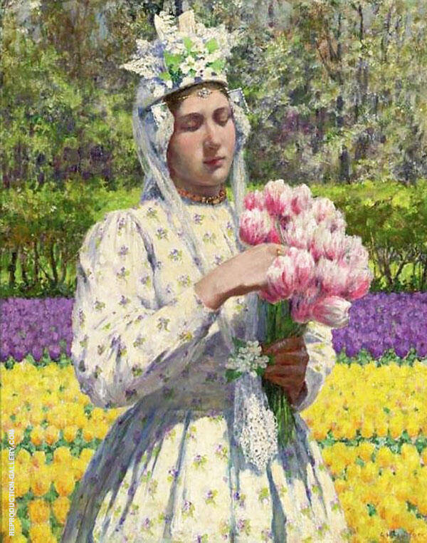 Dutch Bride c1890 by George Hitchcock | Oil Painting Reproduction