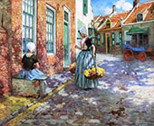 Dutch Flower Girls By George Hitchcock