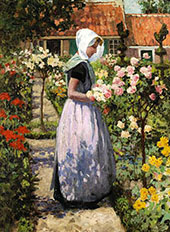 Dutch Woman in a Garden c1890 By George Hitchcock