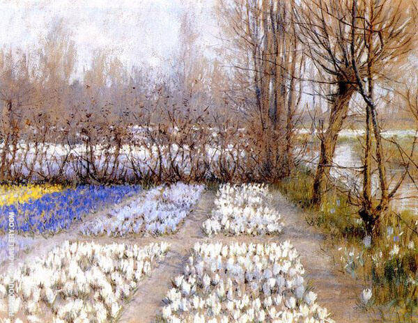 Spring Crocus Fields by George Hitchcock | Oil Painting Reproduction