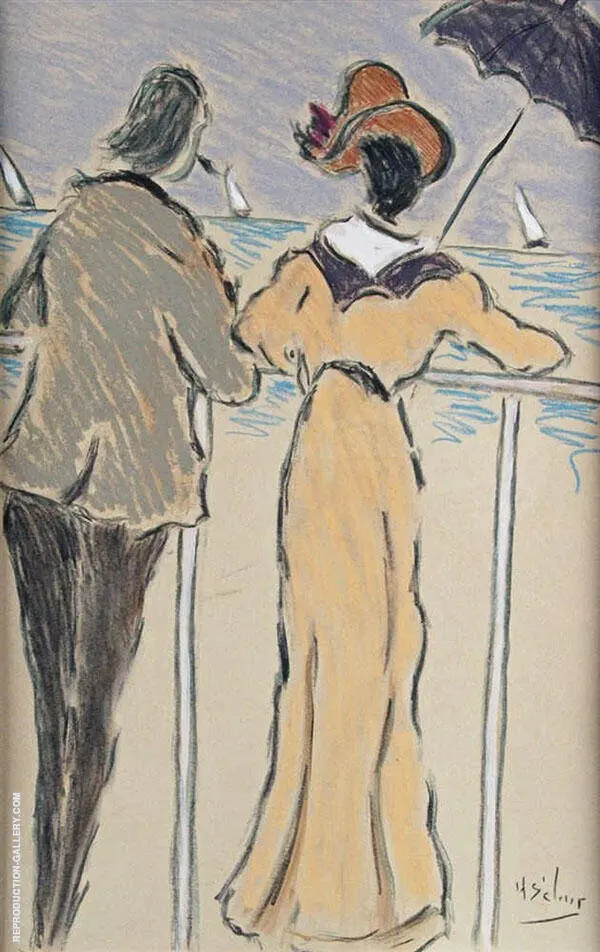 Contemplating The Ocean By Henry Saint-Clair