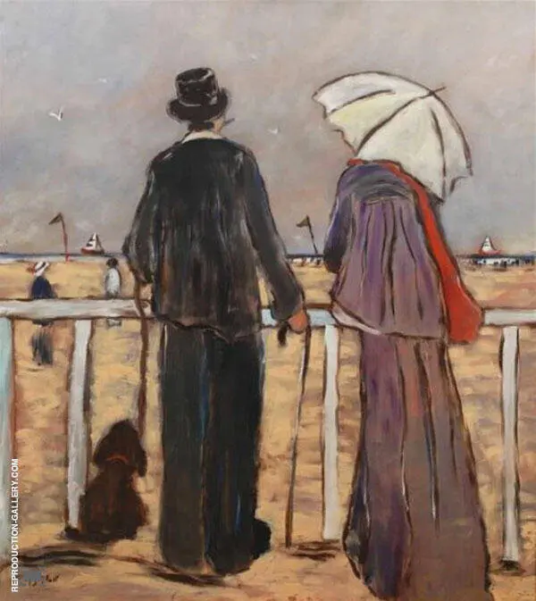 Couple Seen from Behind in Front of a Railing By Henry Saint-Clair