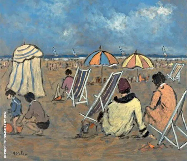 Family Day on The Beach By Henry Saint-Clair