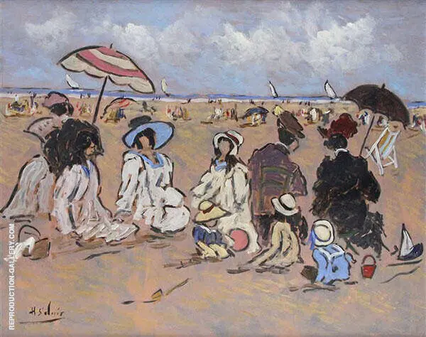 Family Day on The Beach and Normandy By Henry Saint-Clair