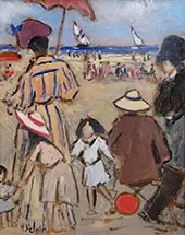Playing on The Beach By Henry Saint-Clair