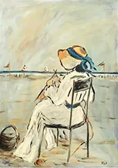 Woman Sitting on The Beach By Henry Saint-Clair