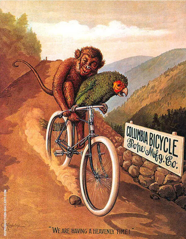 Columbia Bicycle Poster By Cassius Marcellus Coolidge
