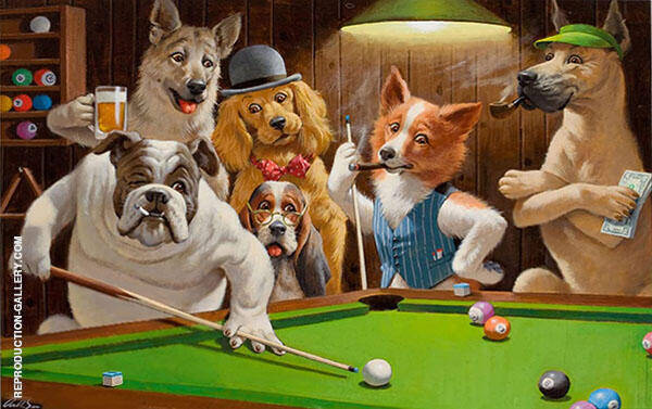 The Hustler, Playing Pool | Oil Painting Reproduction