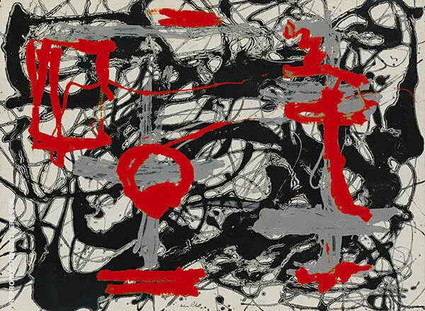 Inspired by Red Black and Silver By Jackson Pollock (Inspired By)