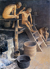 In The Sauna 1915 By Pekka Halonen
