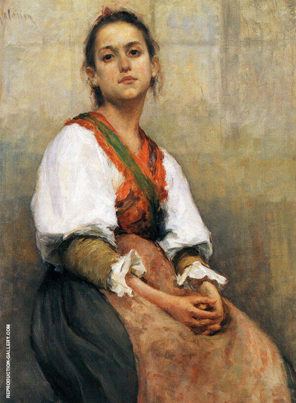 Italian Girl 1894 by Pekka Halonen | Oil Painting Reproduction