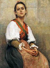 Italian Girl 1894 By Pekka Halonen
