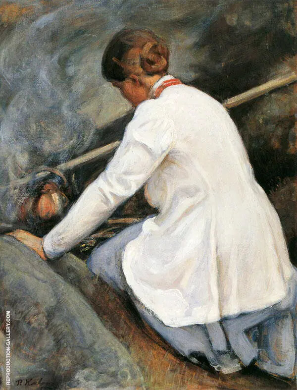 Maija Halonen Boiling Coffee on The Fire 1905 By Pekka Halonen