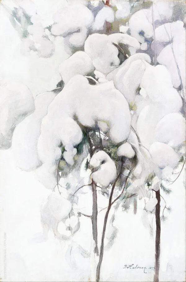 Snow Covered Pine Saplings 1899 By Pekka Halonen