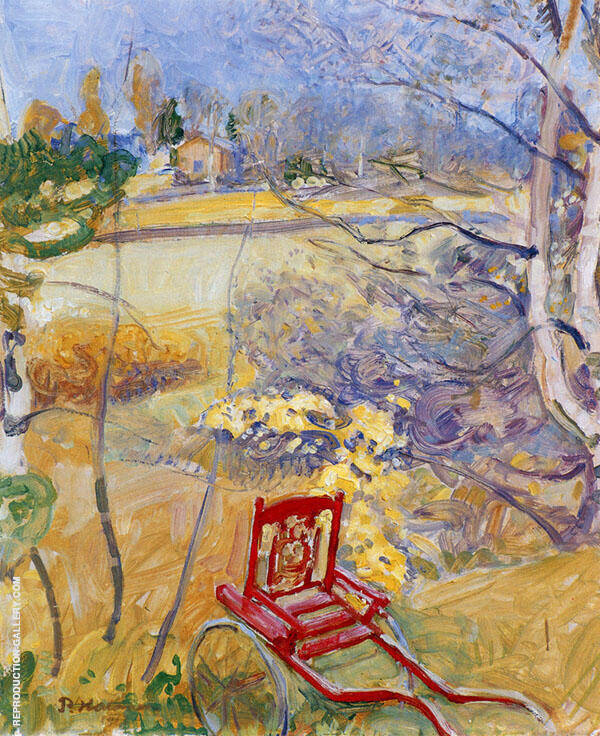 Stroller in The Garden 1913 by Pekka Halonen | Oil Painting Reproduction