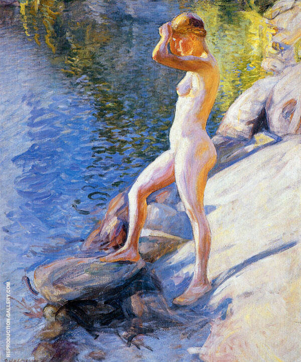 Swimming 1910 by Pekka Halonen | Oil Painting Reproduction
