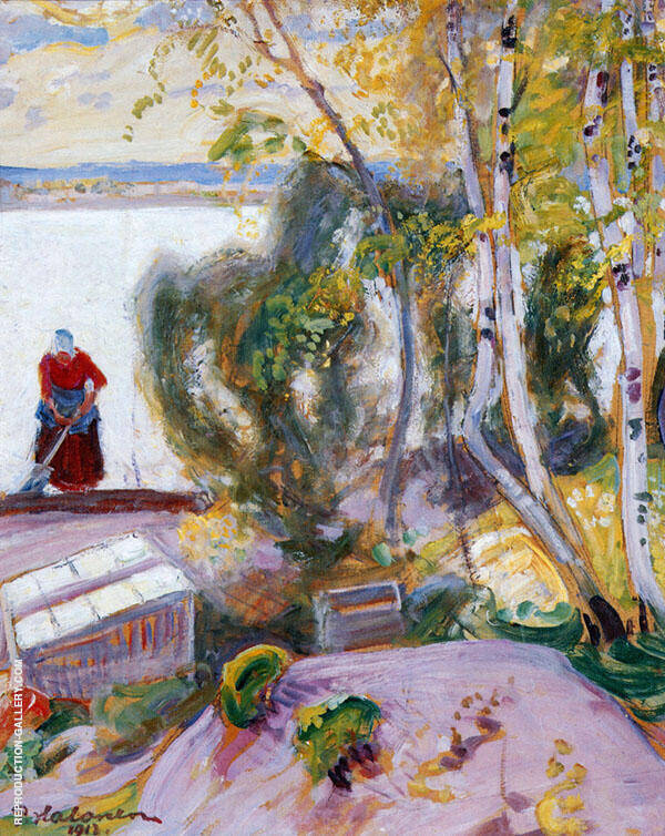 The Garden 1913 by Pekka Halonen | Oil Painting Reproduction